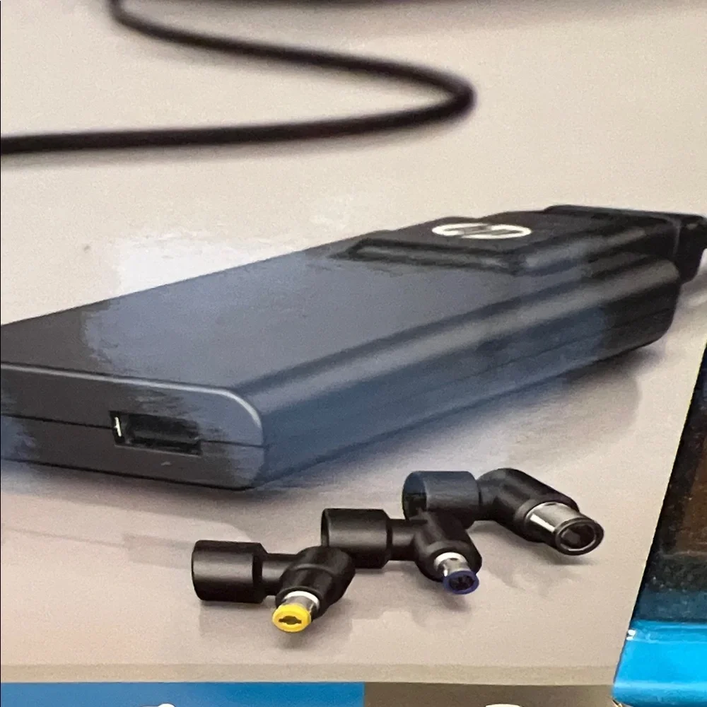 HP Blue and Black Slim AC Adapter